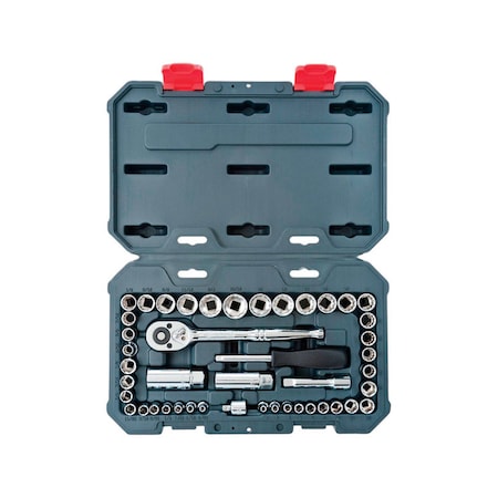 Crescent Crescent 1/4 and 3/8 in. drive Metric and SAE 6 and 12 Point Socket Wrench Set 50 pc CSWS13N